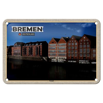 Cartel de chapa Ciudades Bremen Alemania Neustadt 18x12cm Decoración