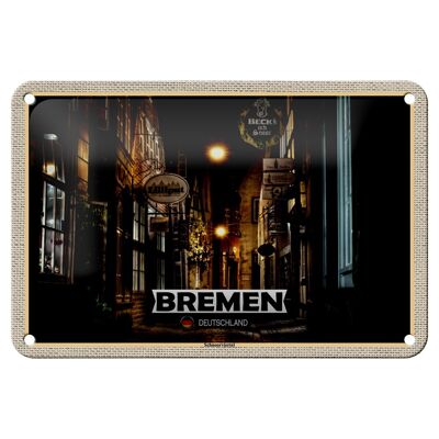 Blechschild Städte Bremen Deutschland Schnoorviertel 18x12cm Schild