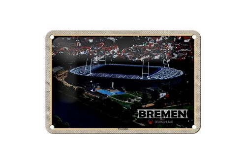 Blechschild Städte Bremen Wasserturm Blumental 12x18cm Dekoration