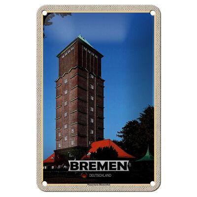 Cartel de chapa con decoración de ciudades, Bremen, Alemania, Walle City, 18x12cm
