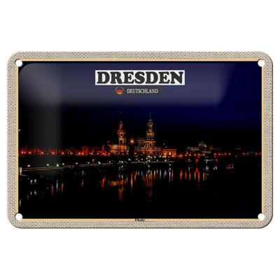Blechschild Städte Dresden Deutschland Elbufer 18x12cm Dekoration