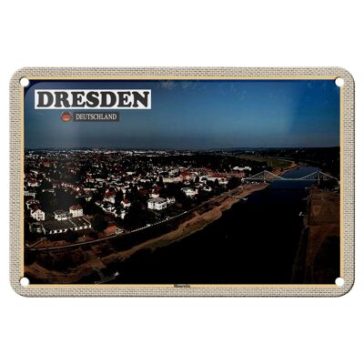 Cartel de chapa con decoración de ciudades, Dresde, Alemania, Blasewitz, 18x12cm