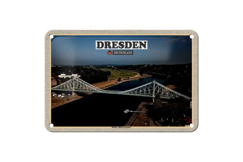 Blechschild Städte Dresden Brücke Blaues Wunder 18x12cm Dekoration