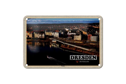 Blechschild Städte Dresden Deutschland Pieschen 18x12cm Dekoration