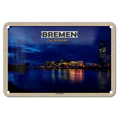 Blechschild Städte Bremen Deutschland Weserstadion 18x12cm Dekoration