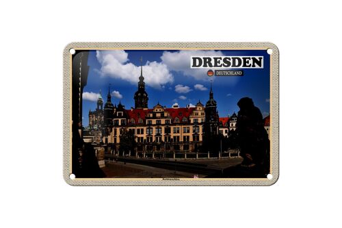 Blechschild Städte Dresden Residenzhaus Skulptur 18x12cm Dekoration