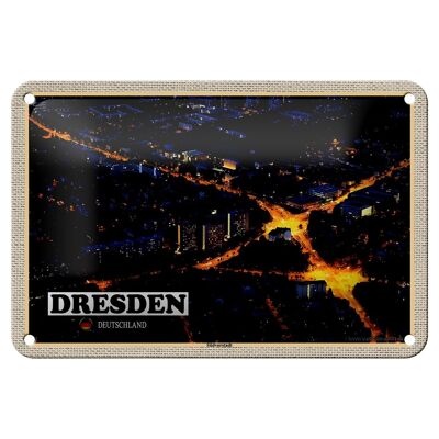 Cartel de chapa ciudades Dresden Alemania Südvorstadt 18x12cm decoración