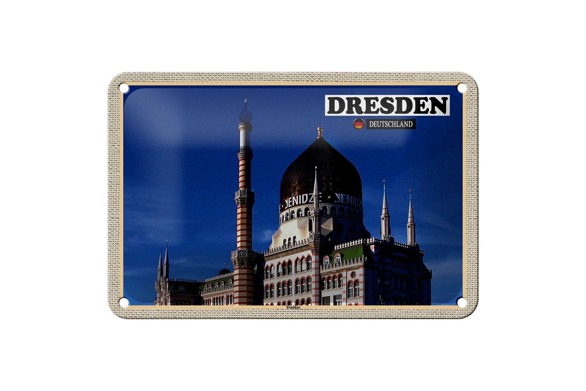 Blechschild Städte Dresden Deutschland Yenizde 18x12cm Dekoration