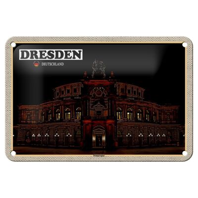 Plaque en tôle villes Dresde Suisse saxonne 18x12cm décoration