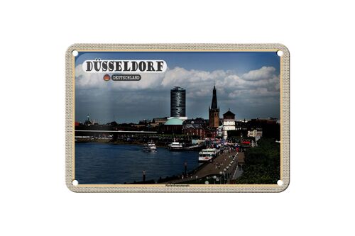 Blechschild Städte Düsseldorf Rheinuferpromenade 18x12cm Dekoration