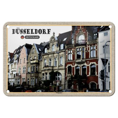 Cartel de chapa con ciudades Düsseldorf Pempelfort Alemania, cartel de 18x12cm