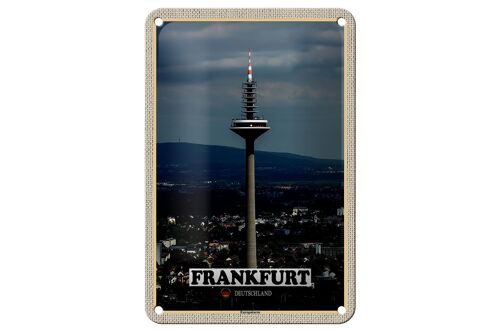 Blechschild Städte Frankfurt Europaturm Ausblick 18x12cm Dekoration