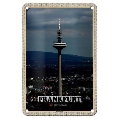 Blechschild Städte Frankfurt Europaturm Ausblick 18x12cm Dekoration