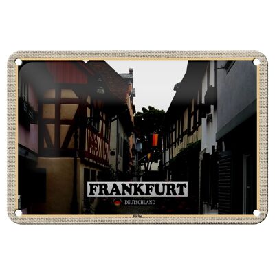 Targa in metallo Città Francoforte Germania Höchst 18x12 cm Decorazione