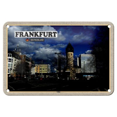 Cartel de chapa con ciudades, casco antiguo de Frankfurt Gallus, 18x12cm, señal de regalo