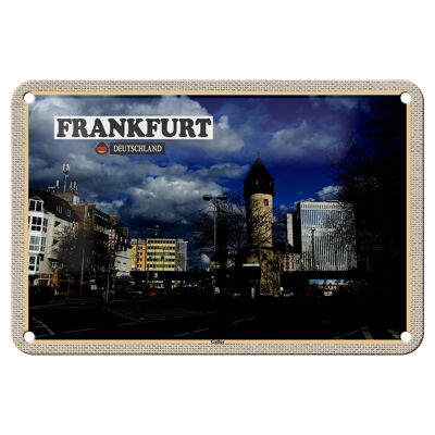 Targa in metallo Cities Frankfurt Gallus Old Town 18x12 cm Targa regalo