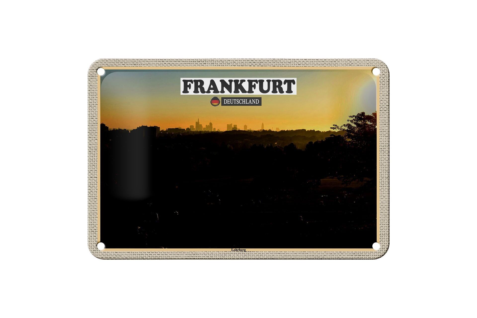 Targa in metallo Città Francoforte Lohrberg View Park 18x12 cm