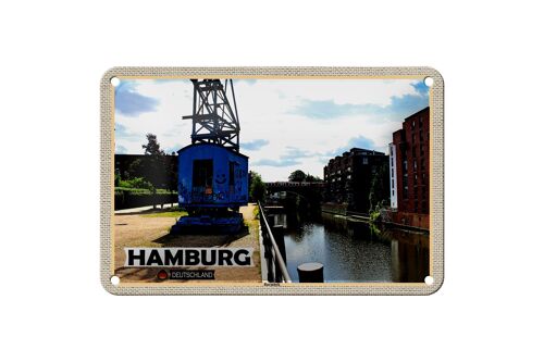 Blechschild Städte Hamburg Barmbeck Fluss 18x12cm Geschenk Schild