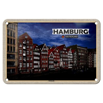 Blechschild Städte Hamburg Deichstraße Fluss 18x12cm Geschenke Schild