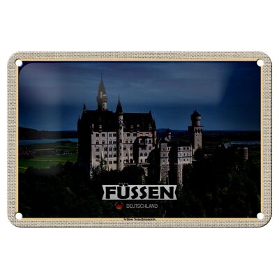 Cartel de chapa Ciudades Füssen Castillo de Neuschwanstein 18x12cm Decoración