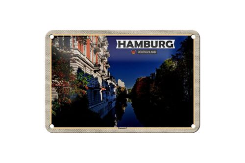 Blechschild Städte Hamburg Eppendorf Ausblick Fluss 18x12cm Schild