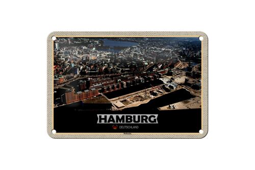 Blechschild Städte Hamburg Hafencity Ausblick 18x12cm Geschenk Schild