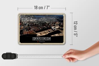 Panneau en étain villes hambourg Hafencity View, 18x12cm, signe cadeau 5