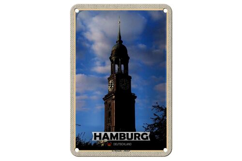 Blechschild Städte Hamburg St. Michaelis Michael 12x18cm Dekoration