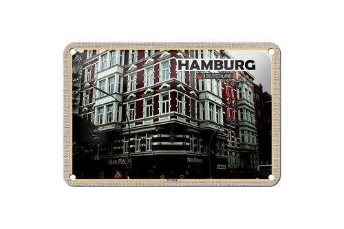 Blechschild Städte Hamburg St. Georg Altstadt 18x12cm Dekoration