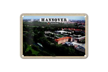 Plaque en étain villes Hanovre vue d'Ihmeufer 18x12cm décoration 1