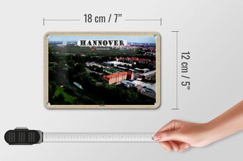 Plaque en étain villes Hanovre vue d'Ihmeufer 18x12cm décoration 5