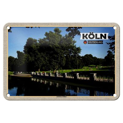 Cartel de chapa con ciudades, Colonia, Aachener Weiher Park, 18x12cm, señal de regalo