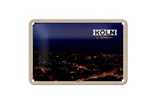 Blechschild Städte Köln Deutz Blick auf Stadt 18x12cm Dekoration