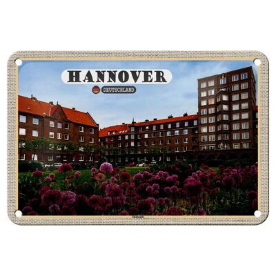 Tin sign cities Hannover Südstadt building nature 18x12cm decoration