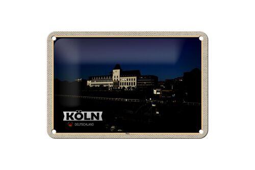 Blechschild Städte Köln Porz Rhein Gebäude 18x12cm Geschenk Schild