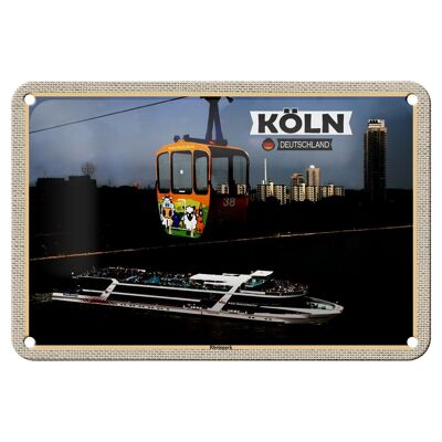 Blechschild Städte Köln Rheinpark Seilbahn Schiff 18x12cm Dekoration