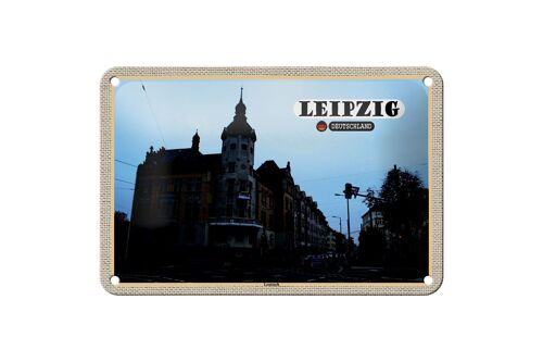 Blechschild Städte Leipzig Leutzsch Gebäude Straße 18x12cm Dekoration