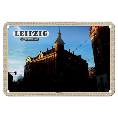 Cartel de chapa ciudades Leipziger Stötteritz edificio 18x12cm decoración