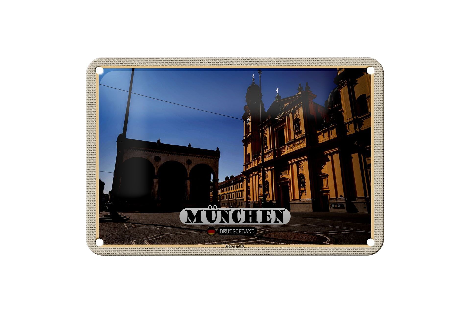 Cartel de chapa Cities Munich Odeonsplatz Escultura 18x12cm Decoración
