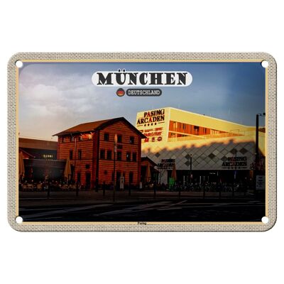 Cartel de chapa Cities Munich Pasing City Center 18x12cm Decoración