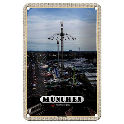 Cartel de chapa ciudades Munich feria Ludwigvorstadt 12x18cm decoración