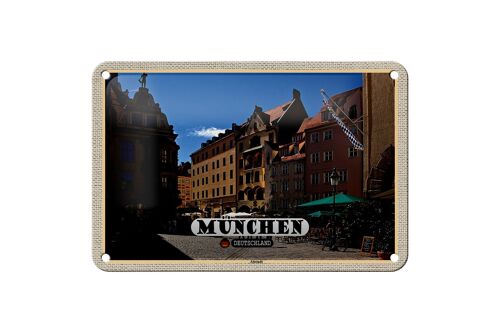 Blechschild Städte München Altstadt Gasthaus 18x12cm Geschenke Schild