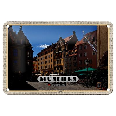 Blechschild Städte München Altstadt Gasthaus 18x12cm Geschenke Schild