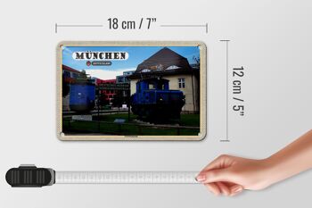 Panneau en étain pour villes, Munich, musée allemand des transports, 18x12cm 5