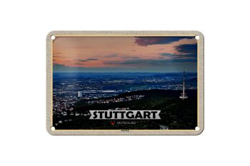 Plaque en tôle villes Stuttgart vue de Degerloch 18x12cm décoration 1