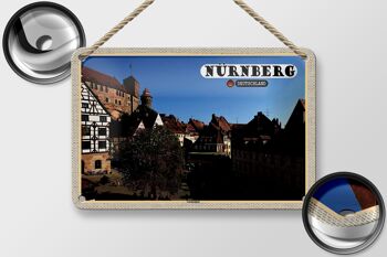 Panneau en étain pour villes, Nuremberg, Gostenhof, vieille ville, 18x12cm, décoration 2