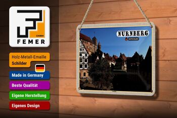 Panneau en étain pour villes, Nuremberg, Gostenhof, vieille ville, 18x12cm, décoration 3