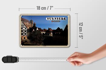 Panneau en étain pour villes, Nuremberg, Gostenhof, vieille ville, 18x12cm, décoration 5