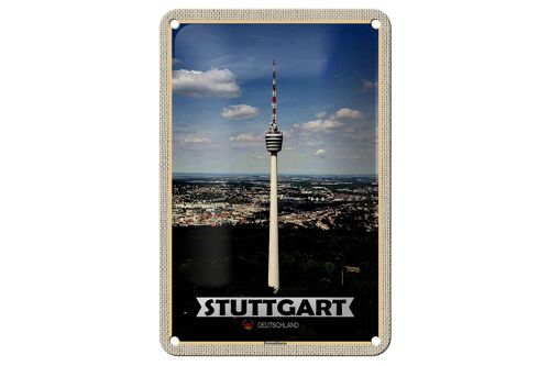 Blechschild Städte Stuttgart Fernsehturm Stadt 12x18cm Dekoration