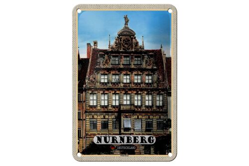 Blechschild Städte Nürnberg Pellerhaus Architektur 12x18cm Dekoration